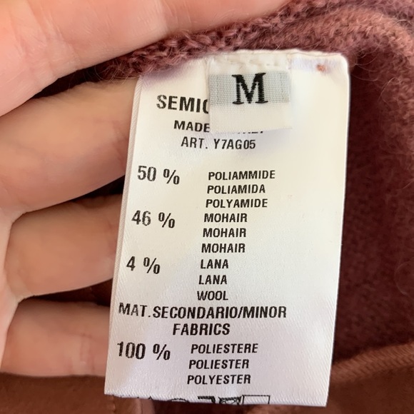 Semicouture mauve Italian mohair sweater top M - Picture 4 of 12